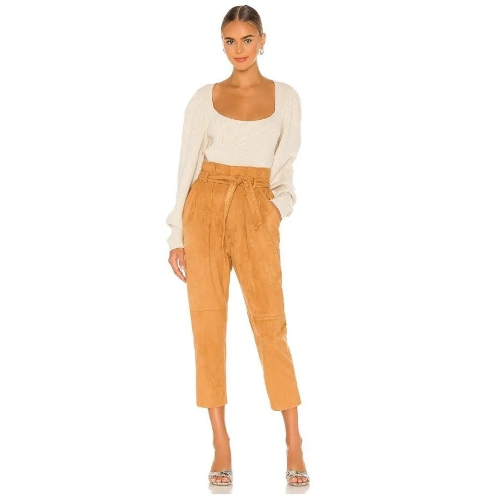 Free People Nightfall Vegan-Suede Pants Camel